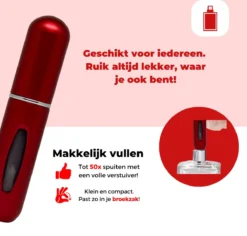 Cetins - Parfum Verstuiver Navulbaar - Mini Parfum Flesje - Reisflesje – Matt Rood -Beroemde Parfum Winkel 1200x1145 1