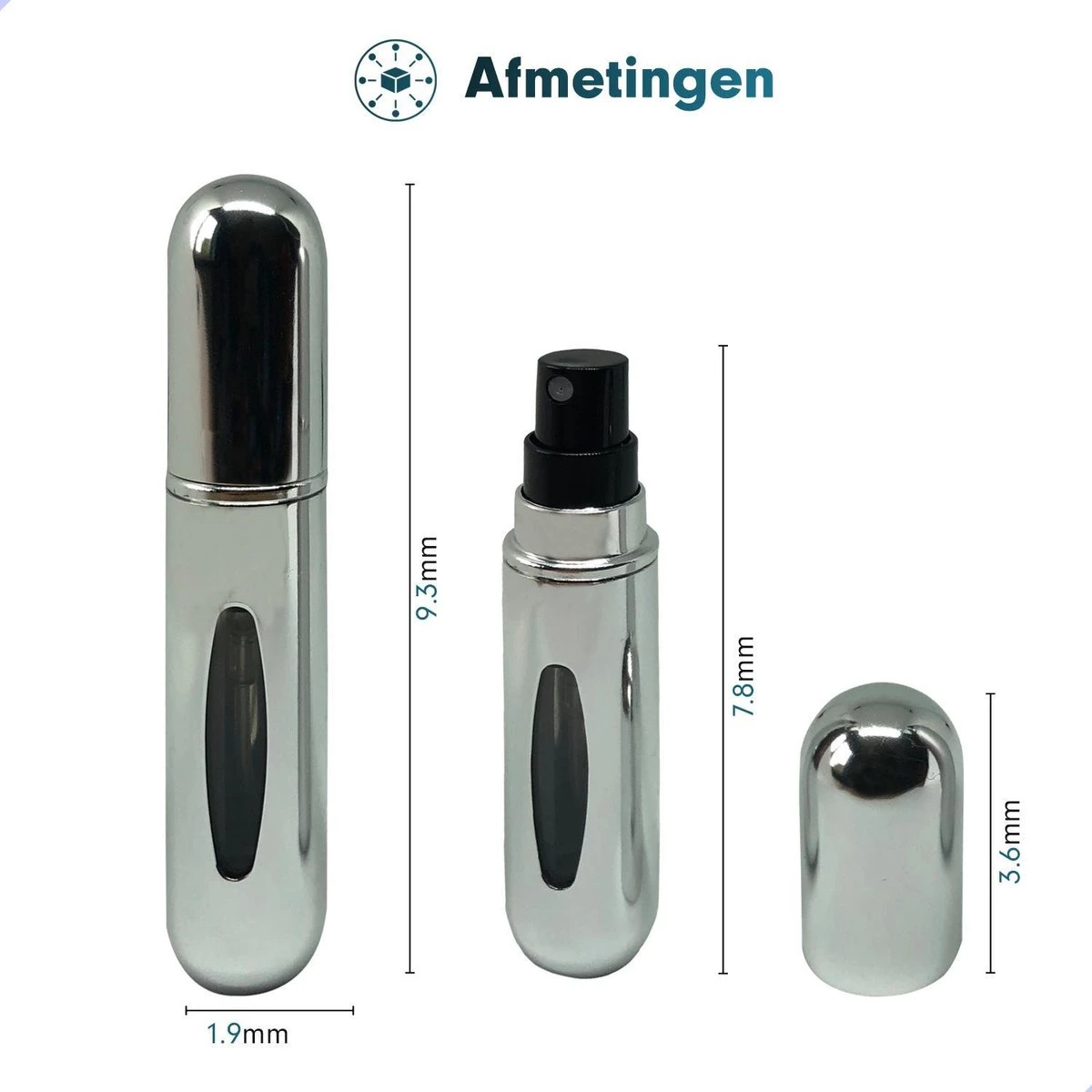 MaxedMore Navulbare Parfumverstuiver 5ml Zilver - 65 Keer Spraybare Parfum Verstuiver - Hervulbaar Tasverstuiver Voor Parfum - Meeneem Mini Geur Flesje Voor Op Reis - Lipstick Formaat Navulbaar Parfumflesje 4 MaxedMore Navulbare Parfumverstuiver 5ml Zilver - 65 Keer Spraybare Parfum Verstuiver - Hervulbaar Tasverstuiver Voor Parfum - Meeneem Mini Geur Flesje Voor Op Reis - Lipstick Formaat Navulbaar Parfumflesje - Afbeelding 4