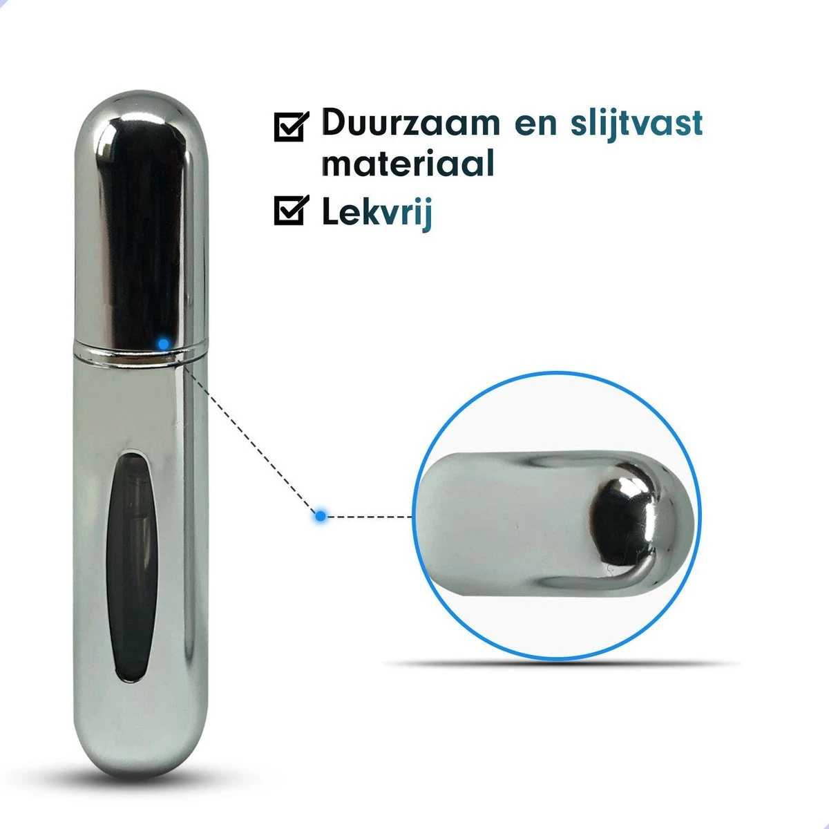 MaxedMore Navulbare Parfumverstuiver 5ml Zilver - 65 Keer Spraybare Parfum Verstuiver - Hervulbaar Tasverstuiver Voor Parfum - Meeneem Mini Geur Flesje Voor Op Reis - Lipstick Formaat Navulbaar Parfumflesje 7 MaxedMore Navulbare Parfumverstuiver 5ml Zilver - 65 Keer Spraybare Parfum Verstuiver - Hervulbaar Tasverstuiver Voor Parfum - Meeneem Mini Geur Flesje Voor Op Reis - Lipstick Formaat Navulbaar Parfumflesje - Afbeelding 7