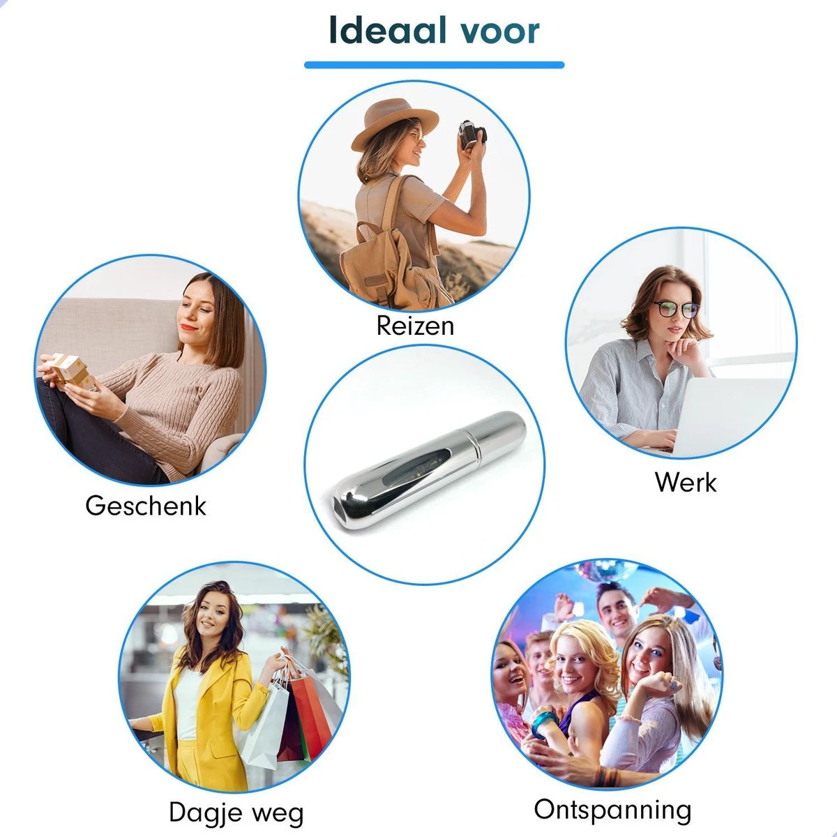 MaxedMore Navulbare Parfumverstuiver 5ml Zilver - 65 Keer Spraybare Parfum Verstuiver - Hervulbaar Tasverstuiver Voor Parfum - Meeneem Mini Geur Flesje Voor Op Reis - Lipstick Formaat Navulbaar Parfumflesje 8 MaxedMore Navulbare Parfumverstuiver 5ml Zilver - 65 Keer Spraybare Parfum Verstuiver - Hervulbaar Tasverstuiver Voor Parfum - Meeneem Mini Geur Flesje Voor Op Reis - Lipstick Formaat Navulbaar Parfumflesje - Afbeelding 8