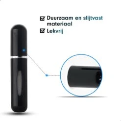 MaxedMore Navulbare Parfumverstuiver 5ml Zwart - 65 Keer Spraybare Parfum Verstuiver - Hervulbaar Tasverstuiver Voor Parfum - Meeneem Mini Geur Flesje Voor Op Reis - Lipstick Formaat Navulbaar Parfumflesje -Beroemde Parfum Winkel 1200x1200 391