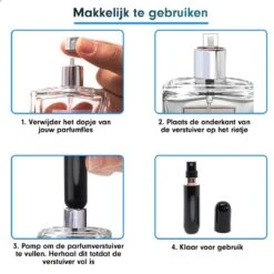 MaxedMore Navulbare Parfumverstuiver 5ml Zwart - 65 Keer Spraybare Parfum Verstuiver - Hervulbaar Tasverstuiver Voor Parfum - Meeneem Mini Geur Flesje Voor Op Reis - Lipstick Formaat Navulbaar Parfumflesje -Beroemde Parfum Winkel 1200x1200 392