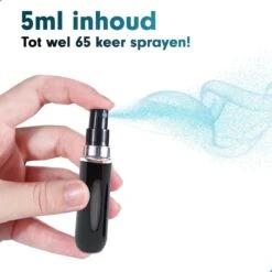MaxedMore Navulbare Parfumverstuiver 5ml Zwart - 65 Keer Spraybare Parfum Verstuiver - Hervulbaar Tasverstuiver Voor Parfum - Meeneem Mini Geur Flesje Voor Op Reis - Lipstick Formaat Navulbaar Parfumflesje -Beroemde Parfum Winkel 1200x1200 395