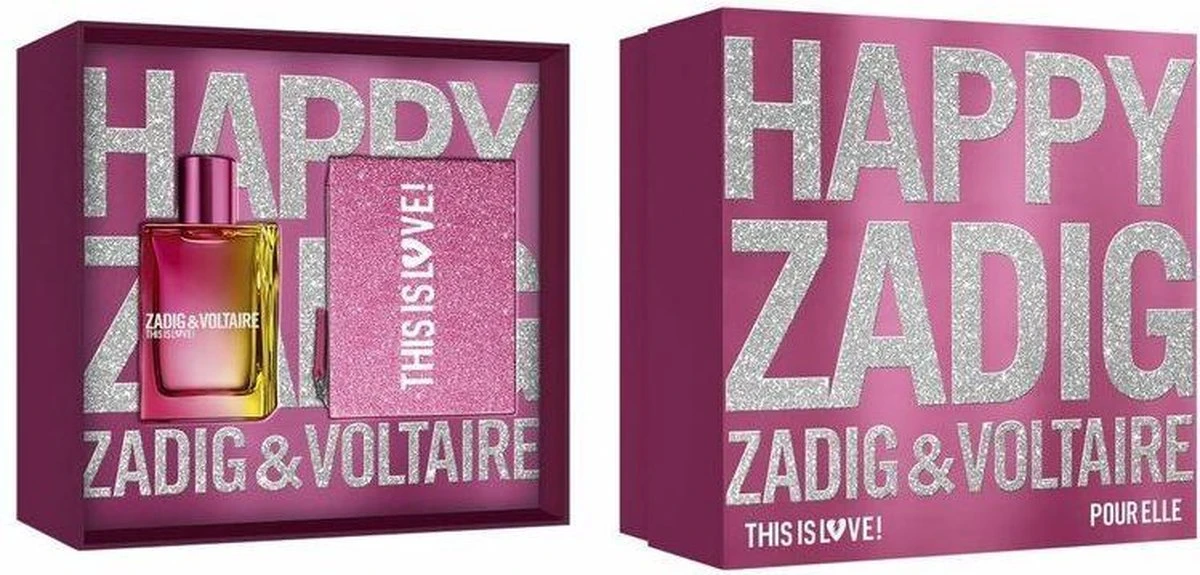 Zadig & Voltaire This Is Love! Giftset - 50 Ml Eau De Parfum + Toilettas - Geurengeschenkset 1 Zadig & Voltaire This Is Love! Giftset - 50 Ml Eau De Parfum + Toilettas - Geurengeschenkset