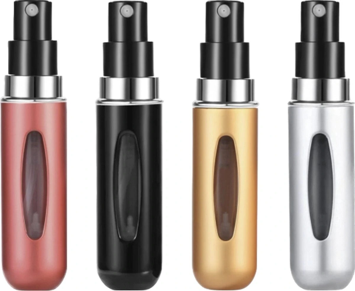 Merkloos Hervulbare Parfumflesjes - Rood + Zwart + Zilver + Goud - 5ML - Verstuiver - Navulbaar 1 Merkloos Hervulbare Parfumflesjes - Rood + Zwart + Zilver + Goud - 5ML - Verstuiver - Navulbaar