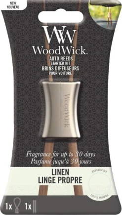 WoodWick Auto Reed Starter Kit - Linen