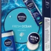 Nivea Men GP 'Fresh Ocean' Deo Fresh Ocean 150ml+ Fresh Care Kit Creme + Douche Gel 250ml - Mannen - Cadeau Geschenkverpakking - Geschenk Verzorging